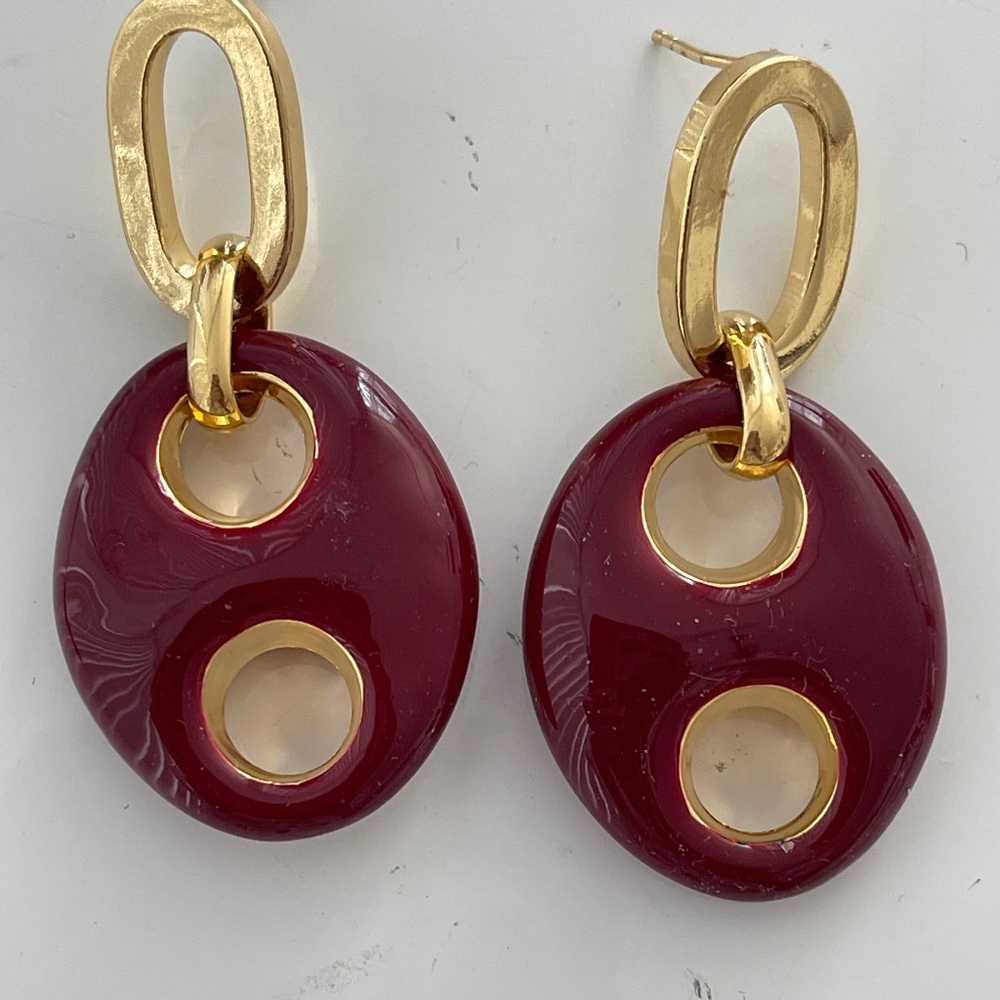 Francesca Bianchi Large Marina Burgundy/Maroon Earrings